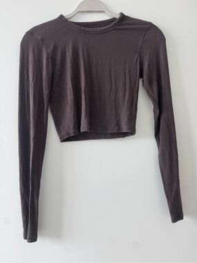 lululemon athletica Brown Cropped Long-Sleeve Crew Top